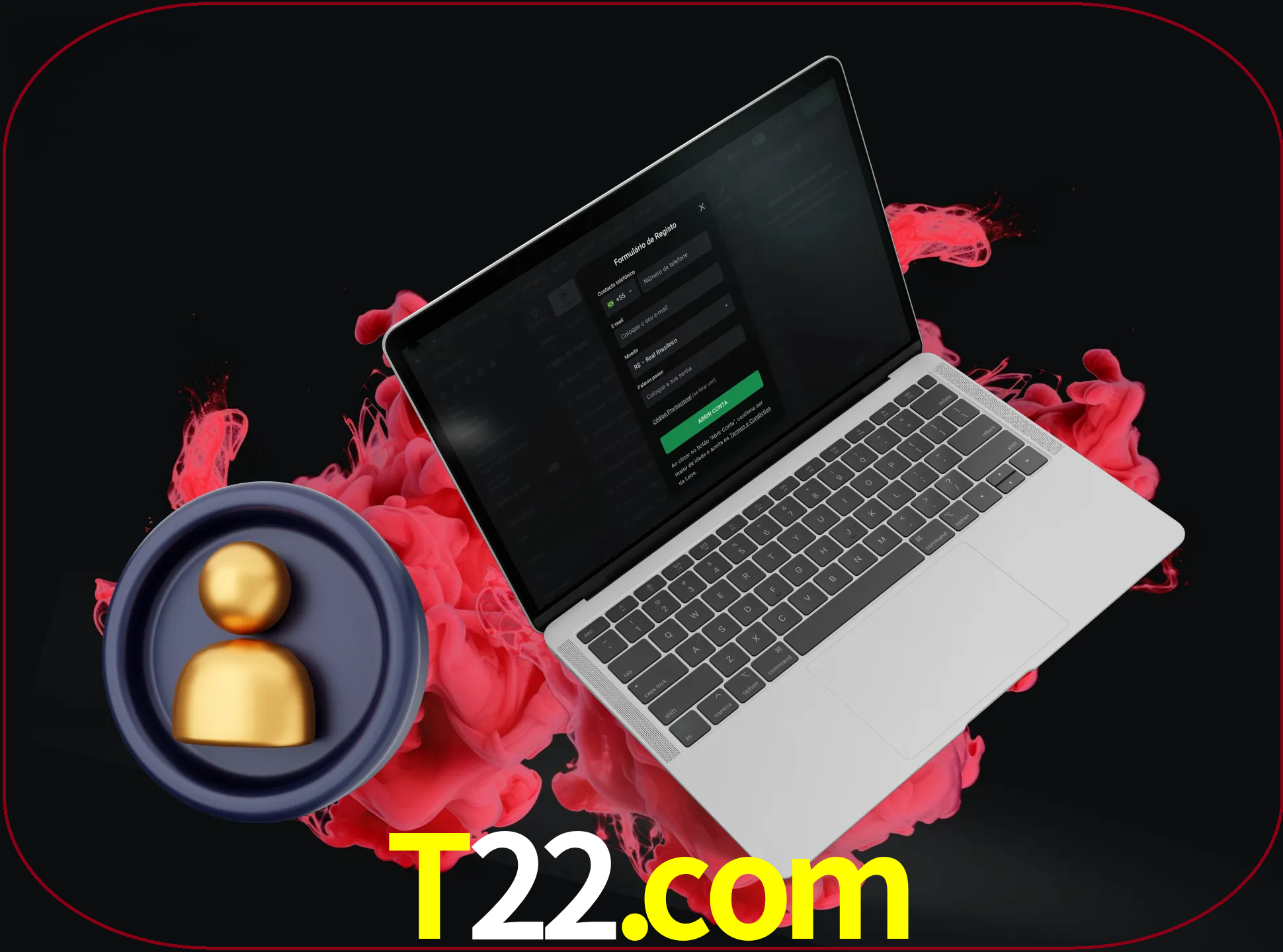 No cabeçalho do site t22, clique no botão que o levará a um formulário especial onde terá de introduzir as suas informações actuais.