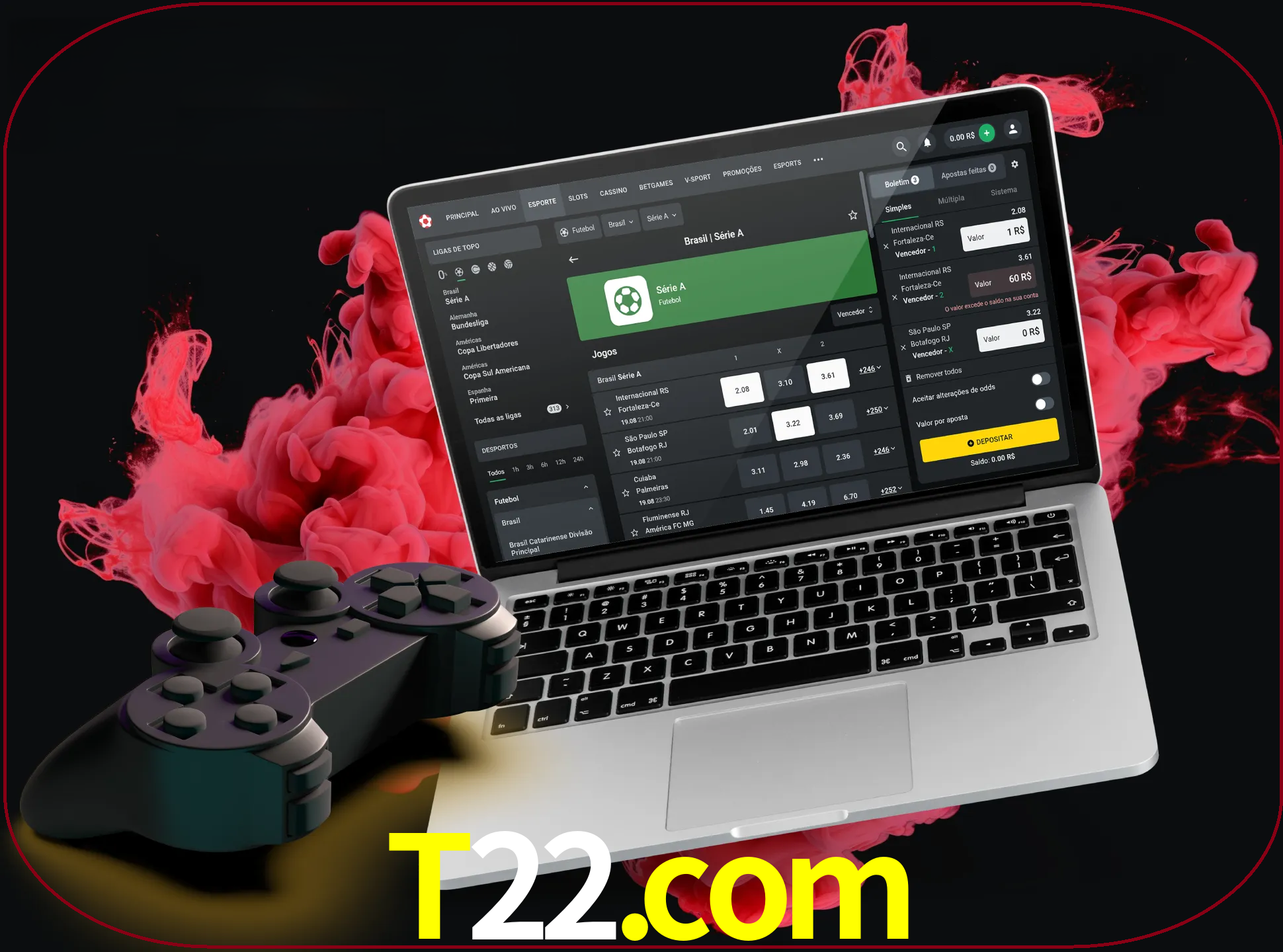 Visite a secção especial de jogos de vídeo em t22 para descobrir em que jogos pode apostar e ganhar muito dinheiro.