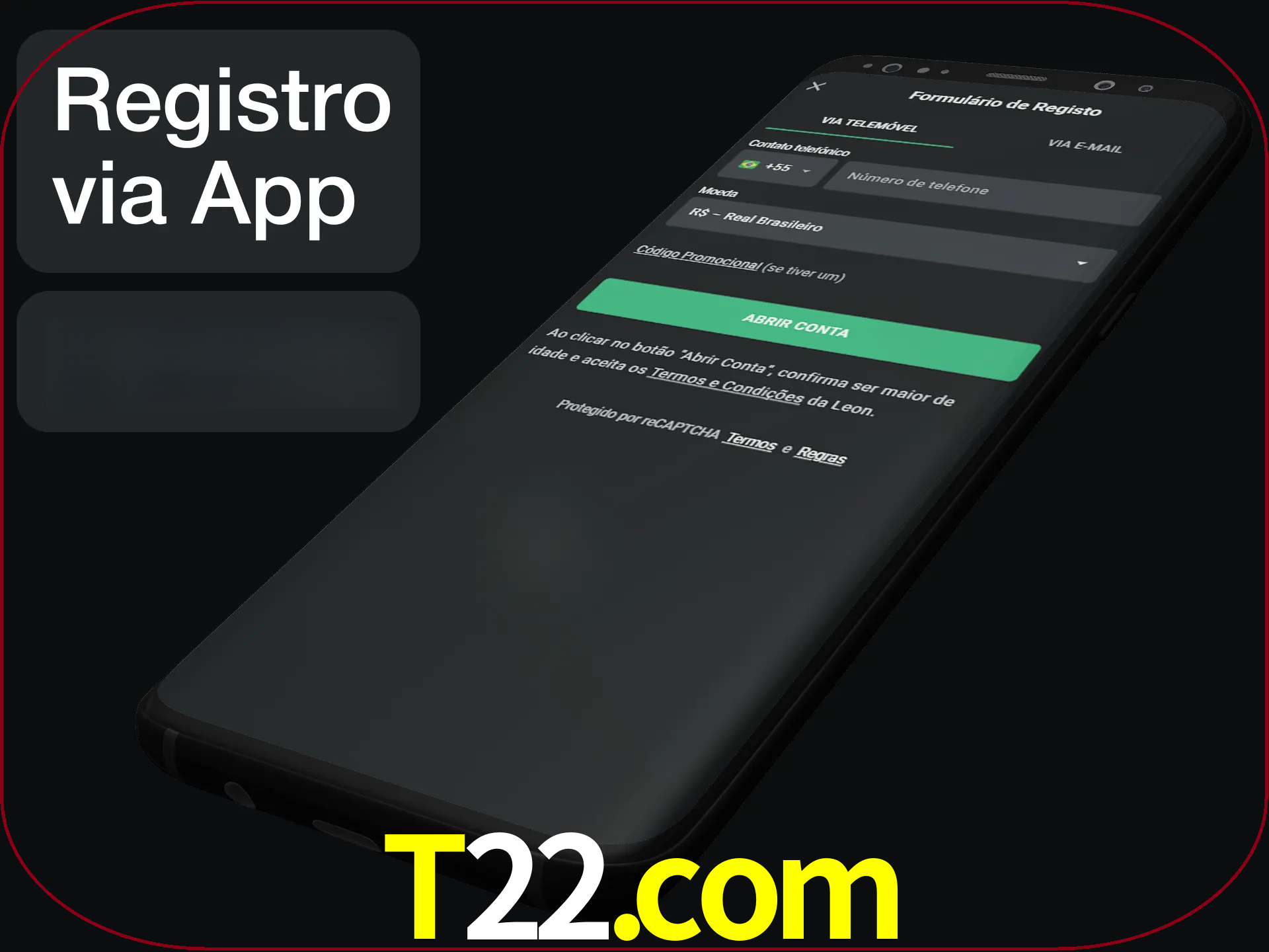 Registre-se quiclly em LeonBet usando o aplicativo.